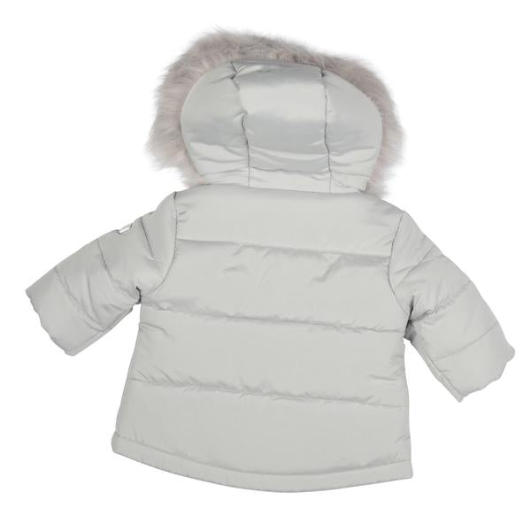 Mintini Boys Grey Coat With Faux Fur Hood - Winter  MB4704