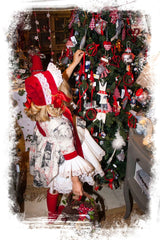 La Marquesita Real Christmas Puffball Dress & Removable Over Coat With Matching Hair Clip - cuento de navidad