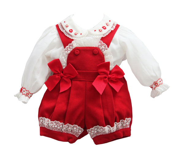 Pretty Oiginals Red & Ivory Set With Headband - MT00948