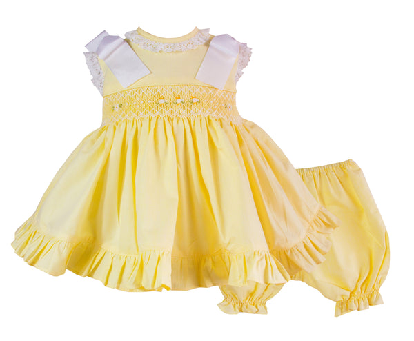Pretty Originals Lemon Smocked Dress, Bloomers & Headband - MT02113