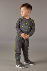 Mitch & Son "Gray" Crewneck Tracksuit With Contrast Piping - MS22605