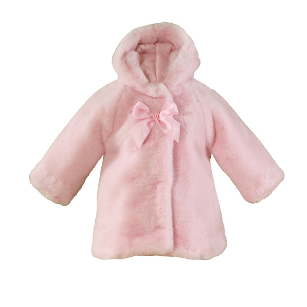 Miranda Pink Faux Fur Coat With Hood 105/A