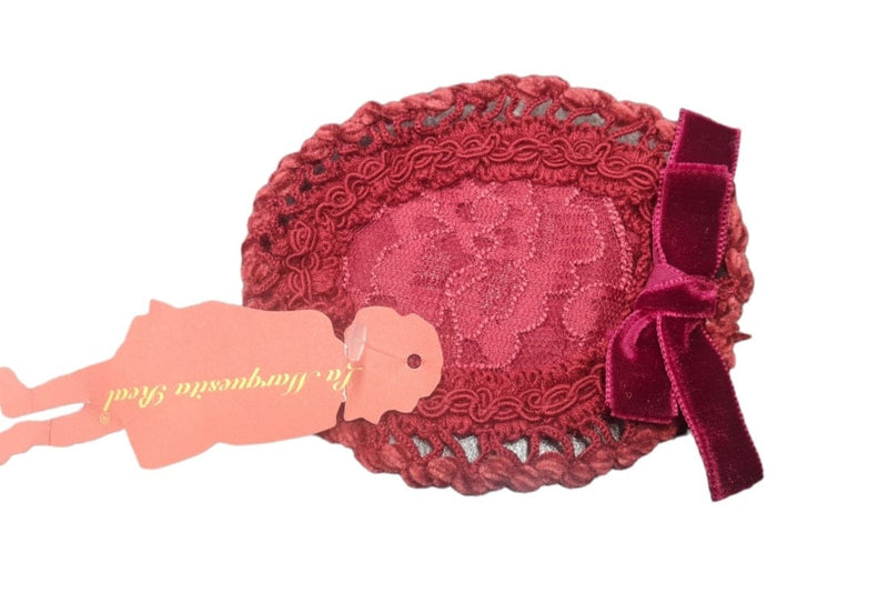La Marquesita Real La Duquesa Burgundy Shirley Puffball Dress & Matching Hair Clip