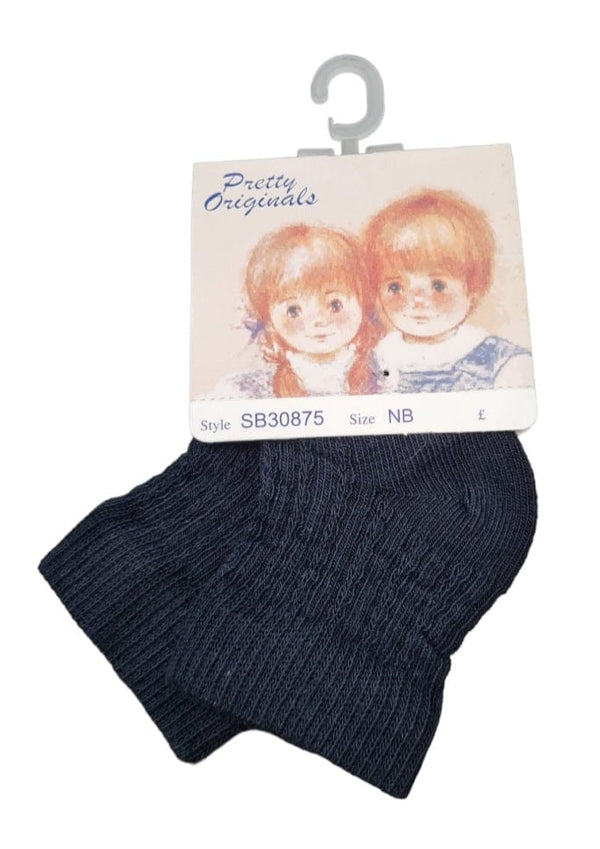 Pretty Originals Navy Ankle Socks - SB30875