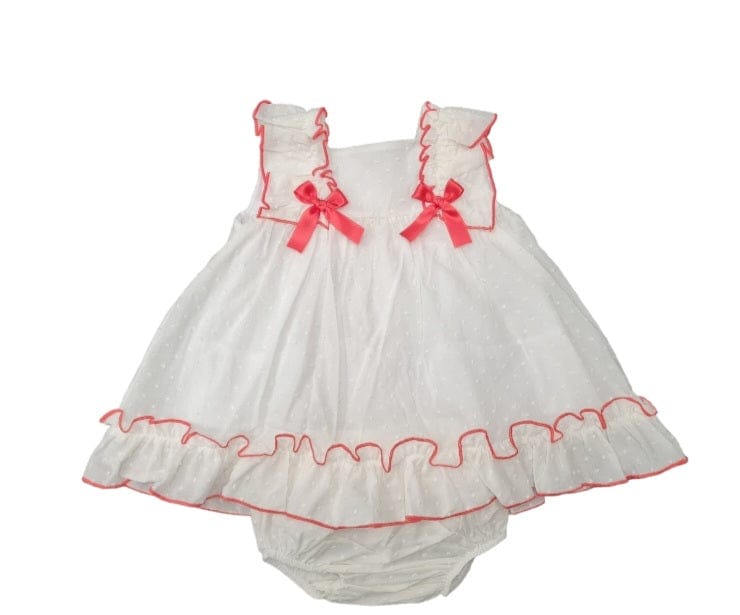 Lor Miral Ivory & Coral Baby Dress & Pants Set 31053 Bella Sienna