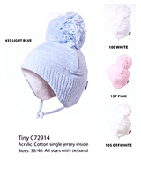 Sätila of Sweden "TINY" Unisex Baby Blue Knitted Pom Pom Hat