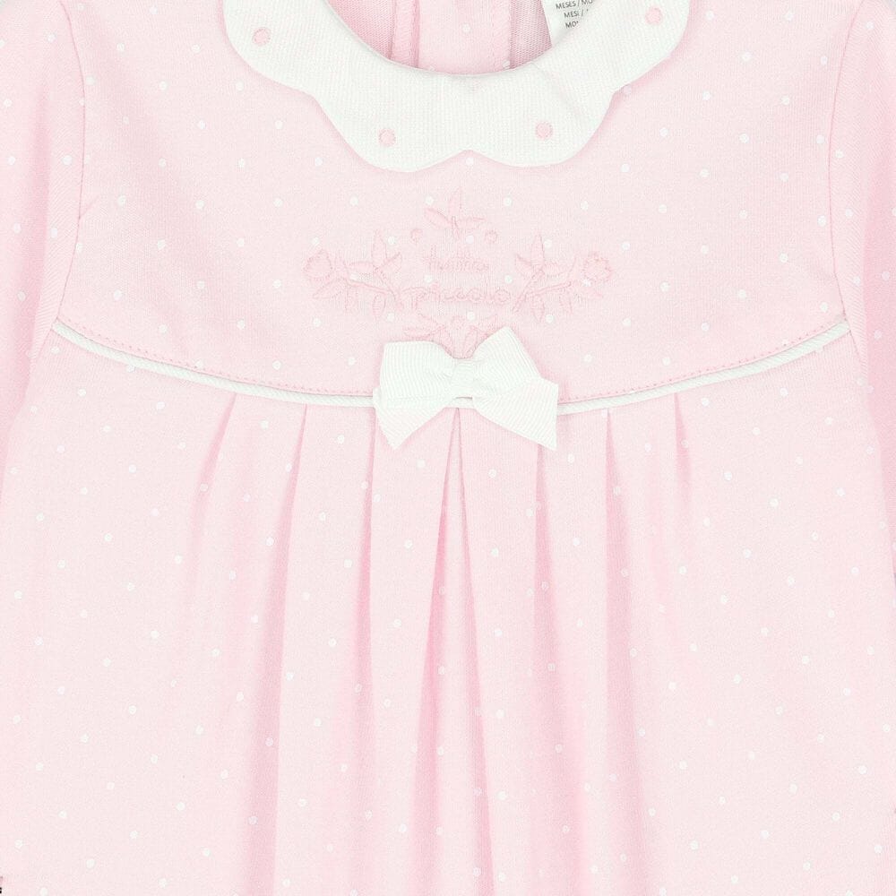 TUTTO PICCOLO Baby Girls Pink Logo Babygrow 1181