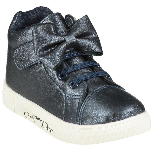 A*DEE Navy Glitter Trainers / Boots With Bow A Dee 