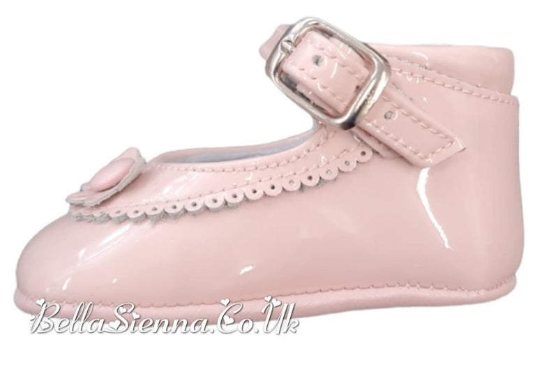 Pretty Originals Pink Patent Leather Pram Shoes - UE02408