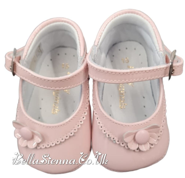 Pretty Originals Pink Patent Leather Pram Shoes - UE02408