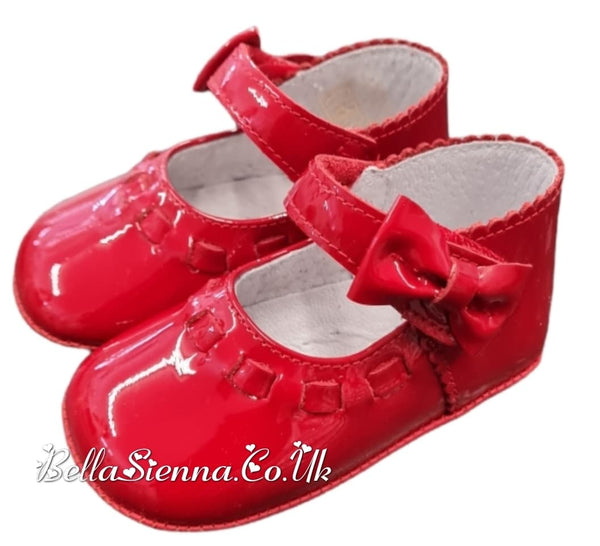 Pretty Originals Red Patent Leather Pram Shoes - UE02648