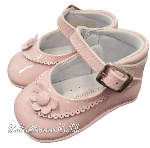 Pretty Originals Pink Patent Leather Pram Shoes - UE02408