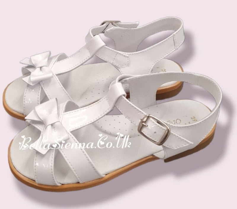 Pretty Originals White Patent Leather Sandals - UP459E