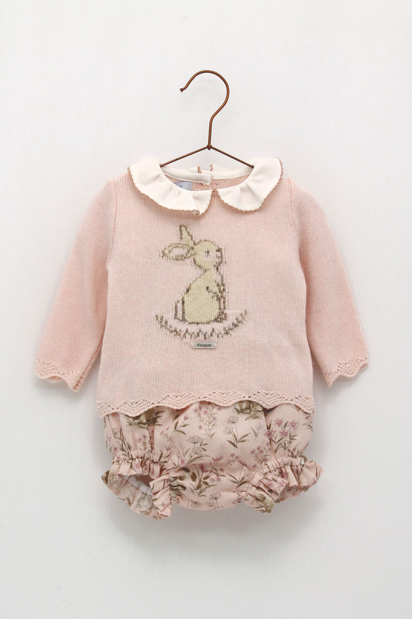 Foque* 2 Piece Set With Bunny In Pink