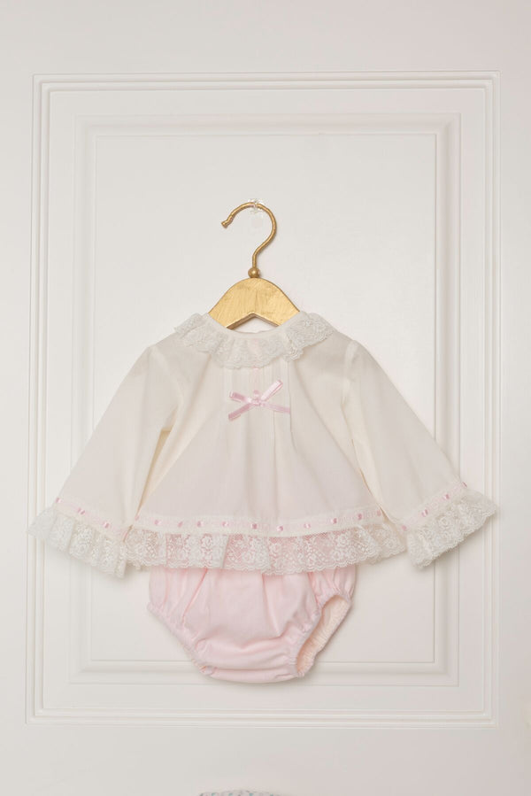 Dolce Petit Jam Pants Set - Ivory & Pink - 2003