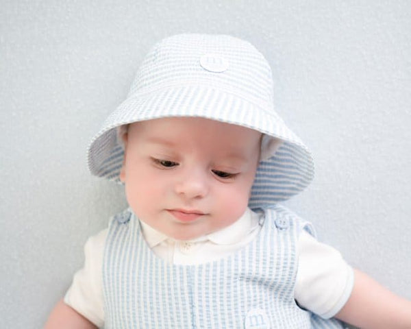 Mitch & Son Baby Blue & White Seersucker Sunhat - MS22014 - DARIUS