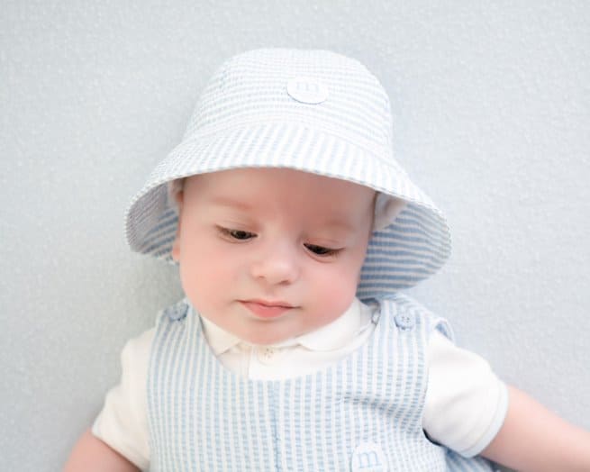 Mitch & Son Baby Blue & White Seersucker Sunhat - MS22014 - DARIUS