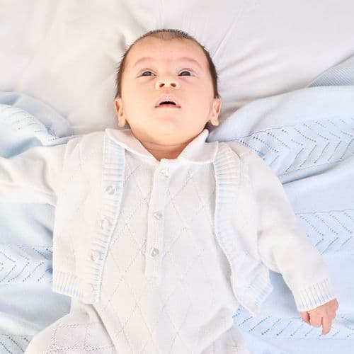 Dandelion A4714B Diamond knitted Cardigan - White