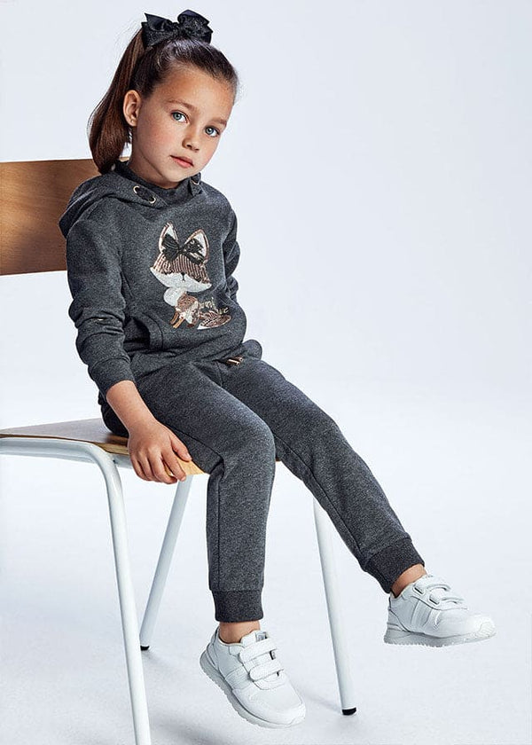 Mayoral Applique Jogging Set  For Girls - 4840 Grey Winter