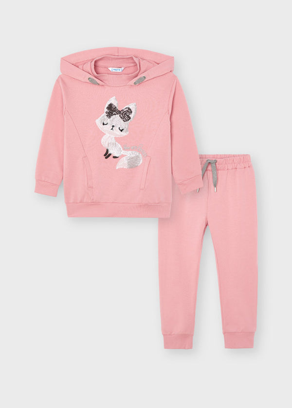 Mayoral Appliqué pink sequin tracksuit for girl 4840