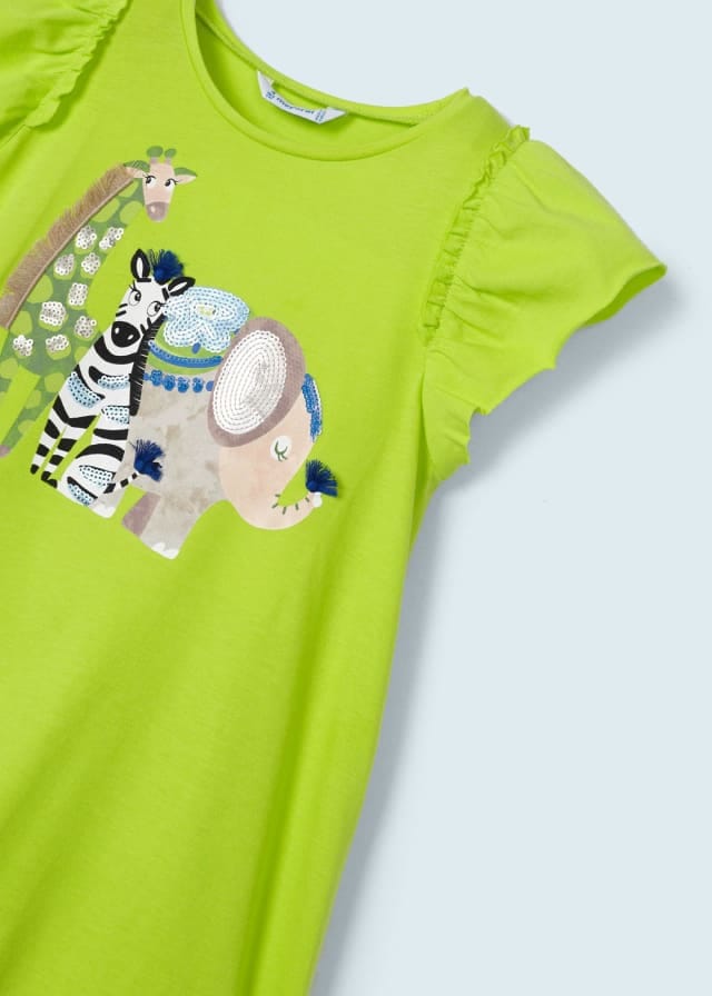 Mayoral girls Appliques dress with bag - 3947 - Lima