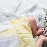 Dandelion Girls Cotton Pique Pants & Lace edge top - Lemon & White - AV6088
