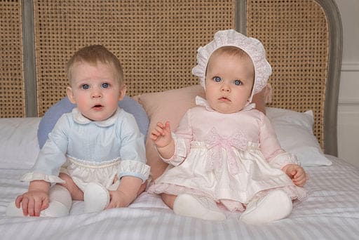 Dolce Petit Pink & Ivory Dress, Pants & Bonnet Set - 2004