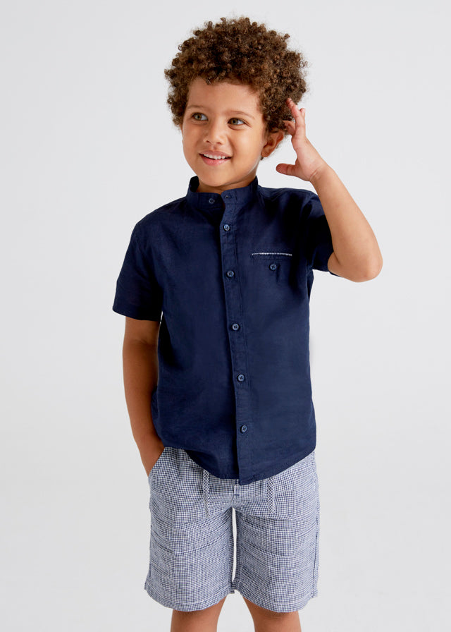 Mayoral Smart Navy Shirt & Shorts Set - 3267