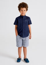 Mayoral Smart Navy Shirt & Shorts Set - 3267