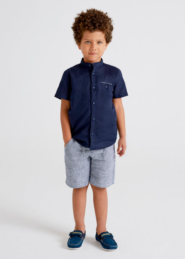 Mayoral Smart Navy Shirt & Shorts Set - 3267