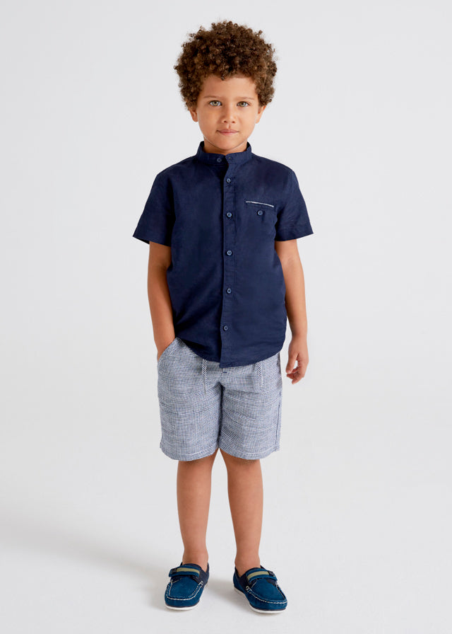 Mayoral Smart Navy Shirt & Shorts Set - 3267