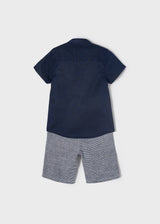 Mayoral Smart Navy Shirt & Shorts Set - 3267