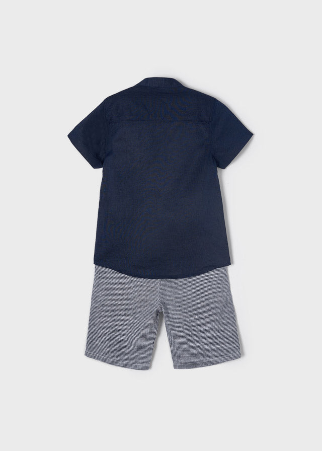 Mayoral Smart Navy Shirt & Shorts Set - 3267