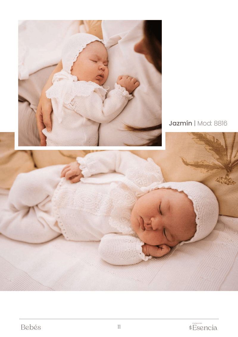 Mac ilusion Two Piece Knitted Top & Leggings Set With Lace Detail- 8816 - Ivory