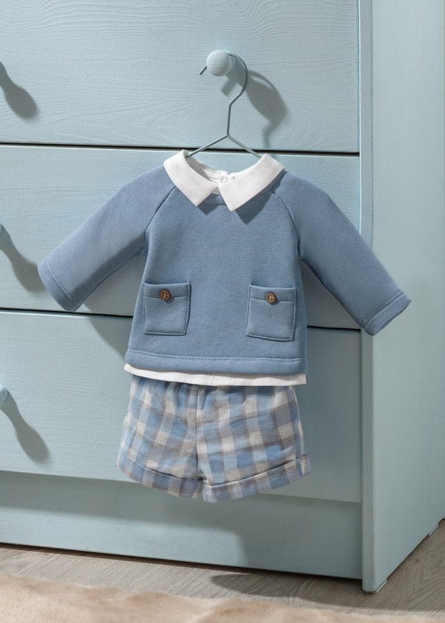 Mayoral Checkered shorts and jumper set newborn 2228