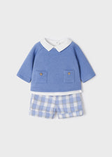 Mayoral Checkered shorts and jumper set newborn 2228