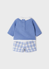 Mayoral Checkered shorts and jumper set newborn 2228