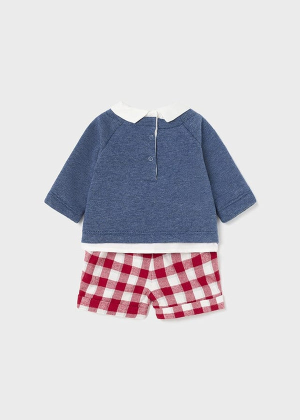 Mayoral Checkered shorts and jumper set newborn 2228