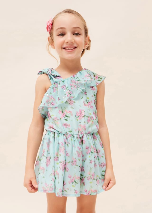 Mayoral girls Chiffon print jumpsuit - 3842