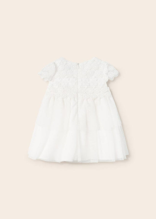 Mayoral Combined tulle and guipure dress baby girl 1950