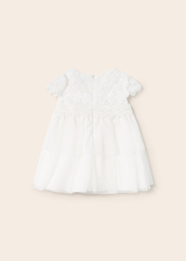 Mayoral Combined tulle and guipure dress baby girl 1950