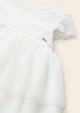 Mayoral Combined tulle and guipure dress baby girl 1950