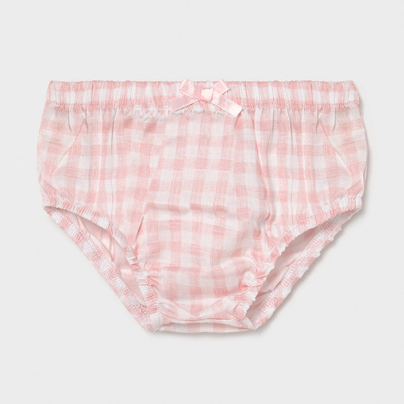 MAYORAL BABY GIRLS PINK AND WHITE CHECKED DRESS AND KNICKERS - 1803