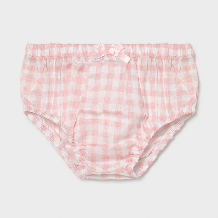 MAYORAL BABY GIRLS PINK AND WHITE CHECKED DRESS AND KNICKERS - 1803