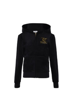 Juicy Couture Black Velour Joggers & Zip Through Jacket With Gold Detail