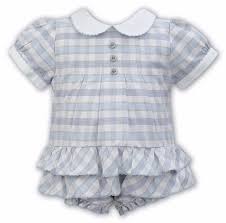 Sarah Louise Checked Bubble Frill Romper - 011337