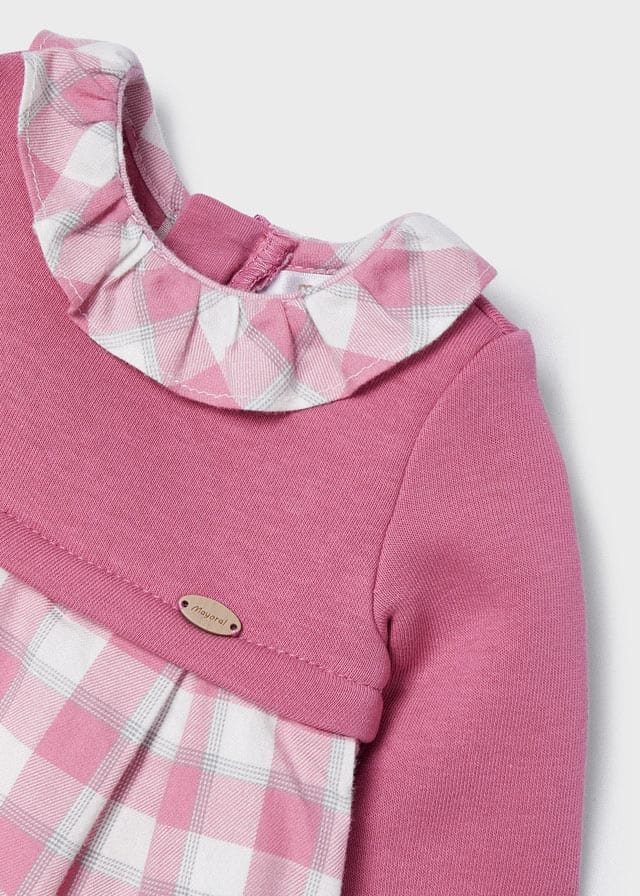 Mayoral Pink Check Dress With Matching Tights - 2804