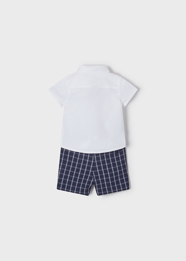 Mayoral White Shirt & Navy Shorts Set - 1232