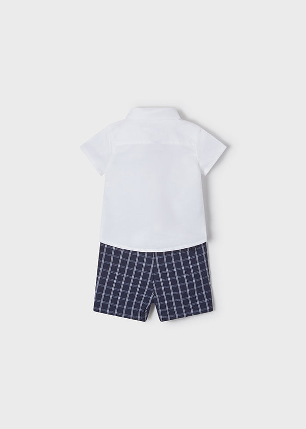 Mayoral White Shirt & Navy Shorts Set - 1232