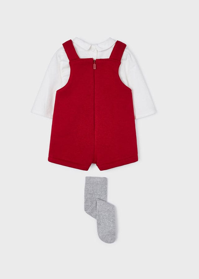 Mayoral ECOFRIENDS dungarees with shirt and tights set newborn 2635 Red
